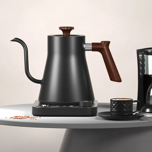 Gooseneck Electric Kettle – Hand Brew Coffee & Milk Frother Pour Over Pot