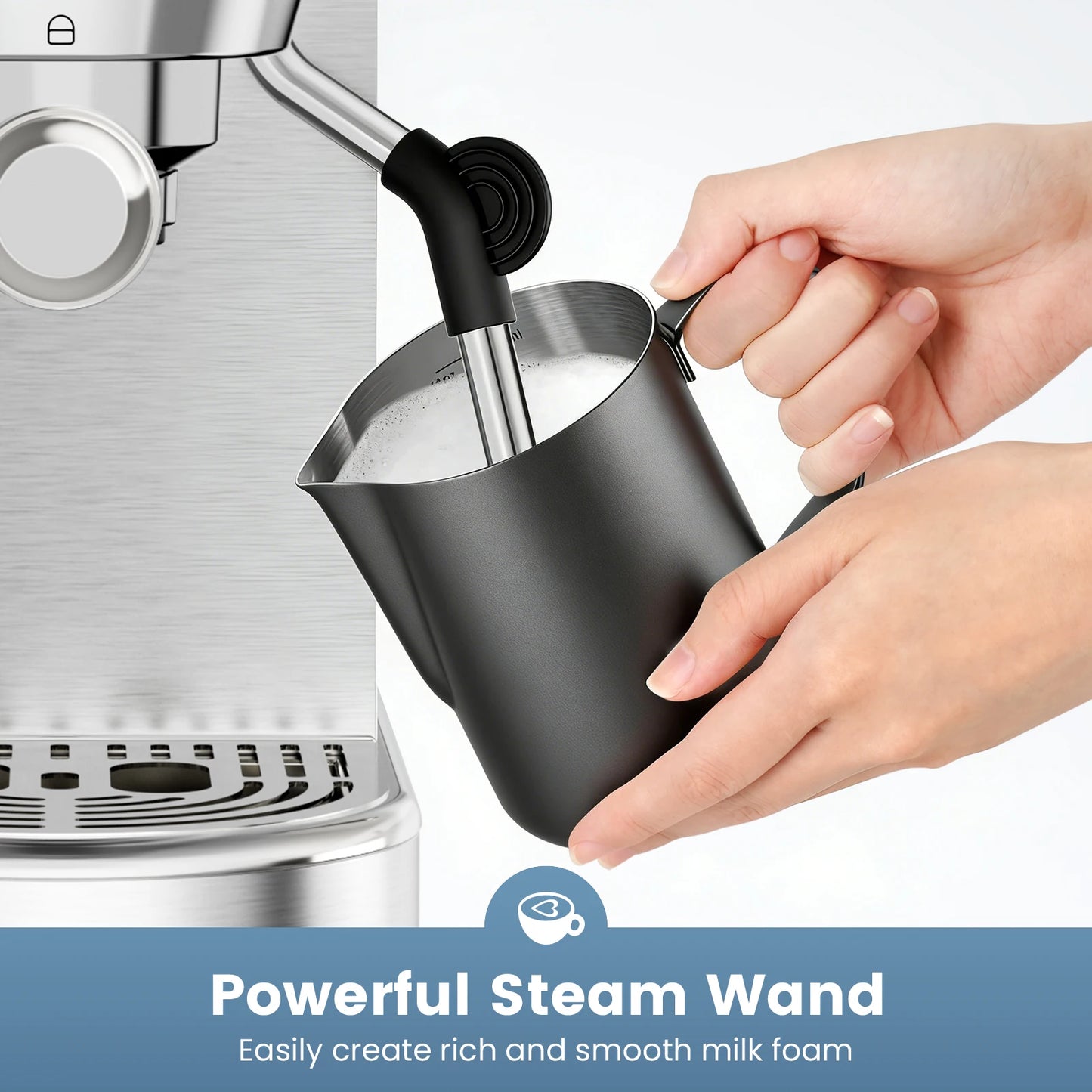 Espresso Machine with Milk Frother – 20 Bar Barista Coffee Maker for Home