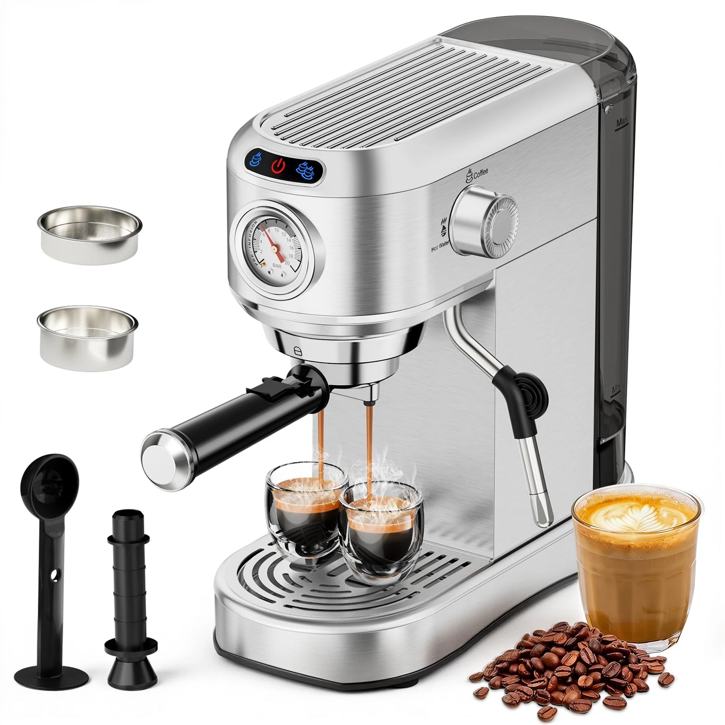 Espresso Machine with Milk Frother – 20 Bar Barista Coffee Maker for Home