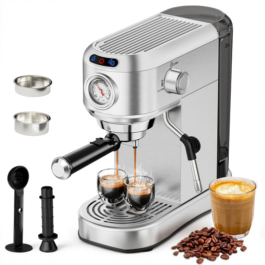 Espresso Machine with Milk Frother – 20 Bar Barista Coffee Maker for Home