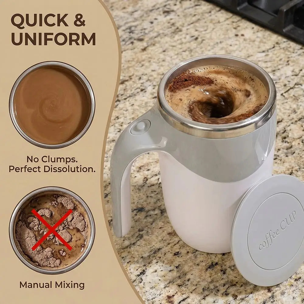 Automatic Stirring Coffee Mug – Rechargeable Magnetic Mixing Cup with Thermal Insulation
