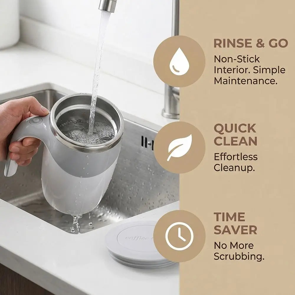 Automatic Stirring Coffee Mug – Rechargeable Magnetic Mixing Cup with Thermal Insulation