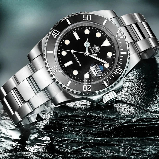 Men’s Luminous Ceramic Bezel Waterproof Watch – Luxury Sport Wristwatch