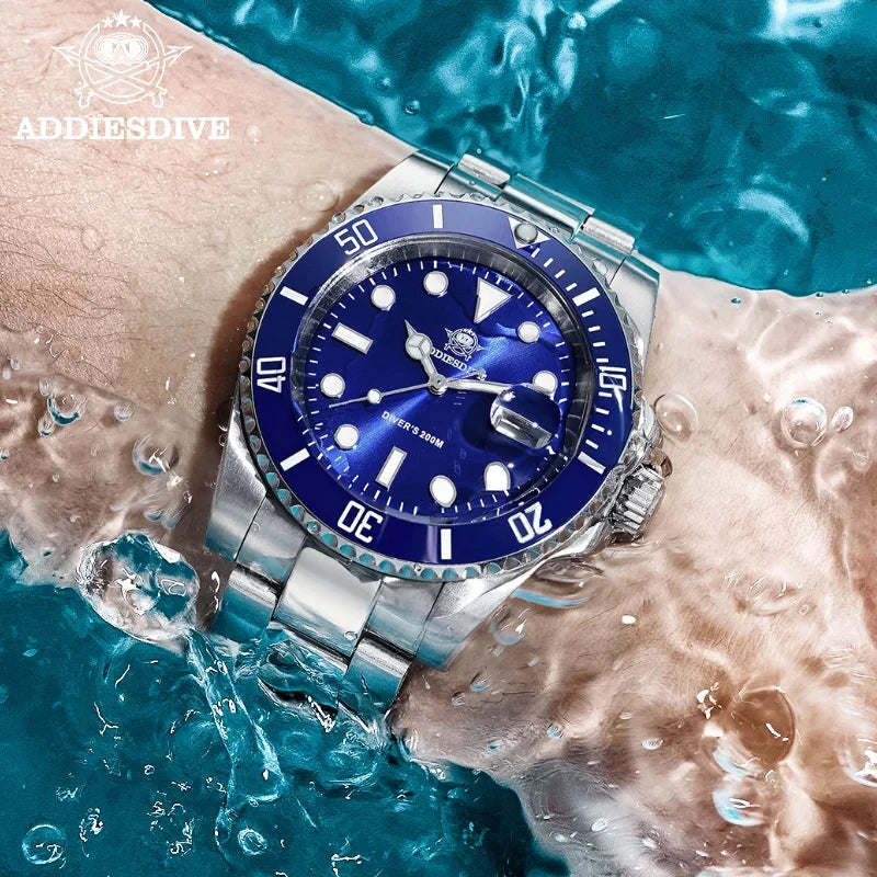 Men’s Luminous Ceramic Bezel Waterproof Watch – Luxury Sport Wristwatch
