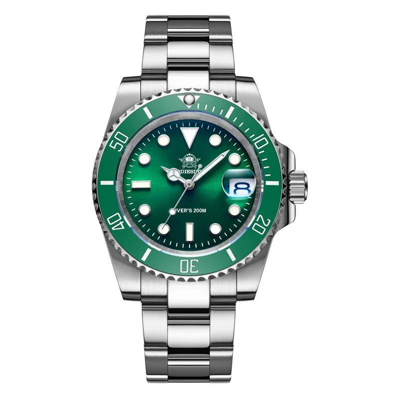 Men’s Luminous Ceramic Bezel Waterproof Watch – Luxury Sport Wristwatch