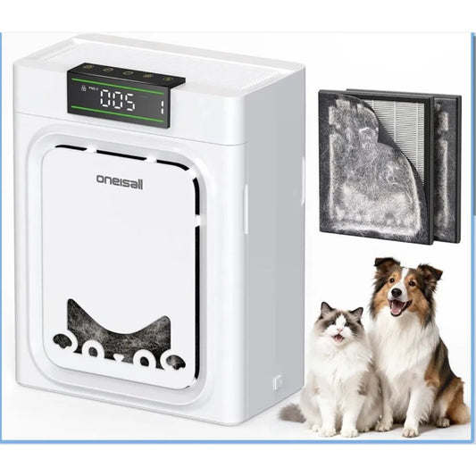 Smart Pet Air Purifier with Washable HEPA Filter & Air Quality Display