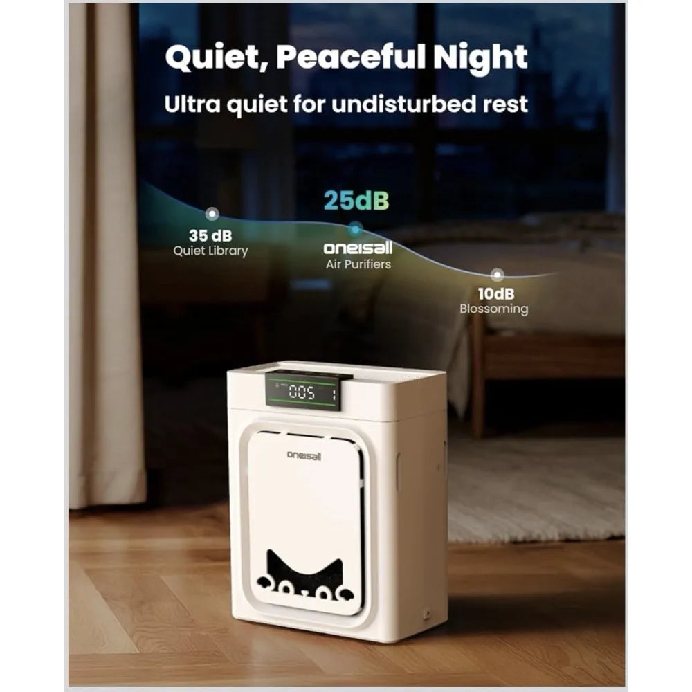Smart Pet Air Purifier with Washable HEPA Filter & Air Quality Display