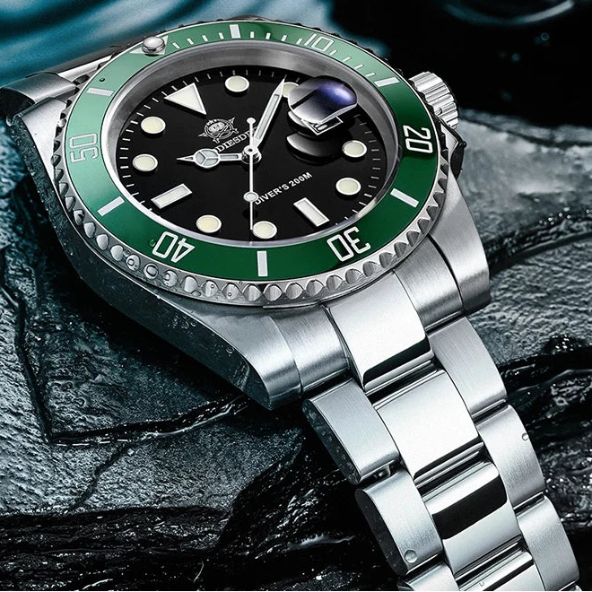 Men’s Luminous Ceramic Bezel Waterproof Watch – Luxury Sport Wristwatch