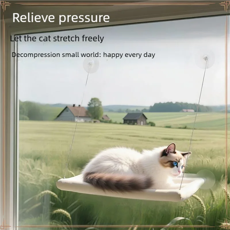 Hanging Cat Hammock Window Seat – 20kg Bearing Comfortable Cat Bed