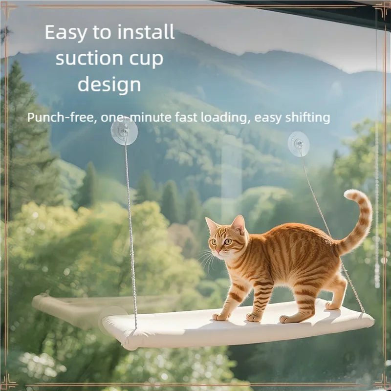 Hanging Cat Hammock Window Seat – 20kg Bearing Comfortable Cat Bed